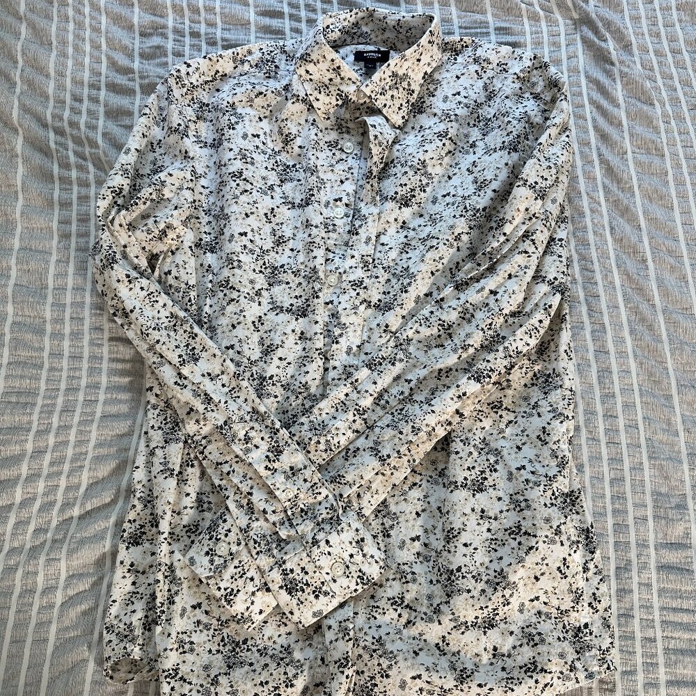 Express Slim Fit Floral Button Down